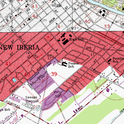 Topographic Map of Pesson Addition Elementary School, LA