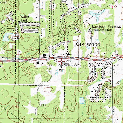 Topographic Map of Platt Elementary School, LA