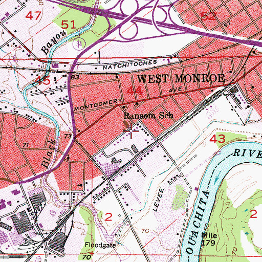 Topographic Map of Ransom Elementary School (historical), LA