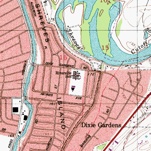 Topographic Map of RIVERSIDE ELEMENTARY SCHOOL, LA
