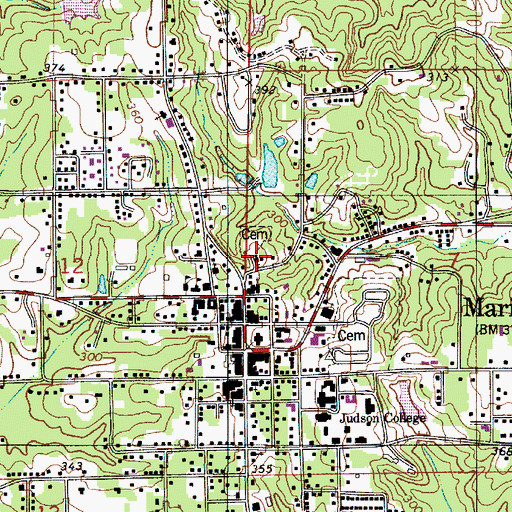 Topographic Map of Saint Wilfrids Episcopal Church, AL