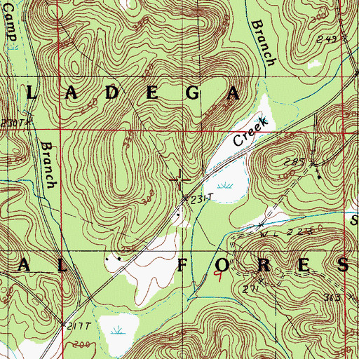 Topographic Map of Dobyne-Haggard Cemetery, AL