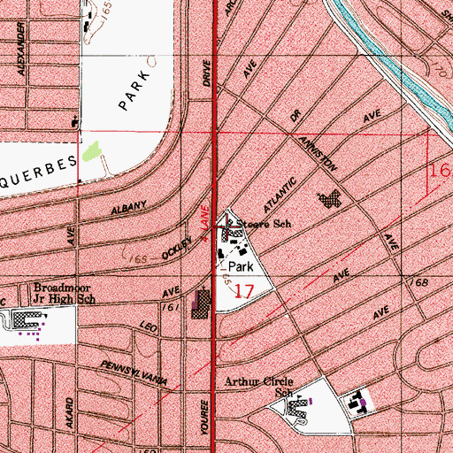 Topographic Map of A C Steere Elementary School, LA