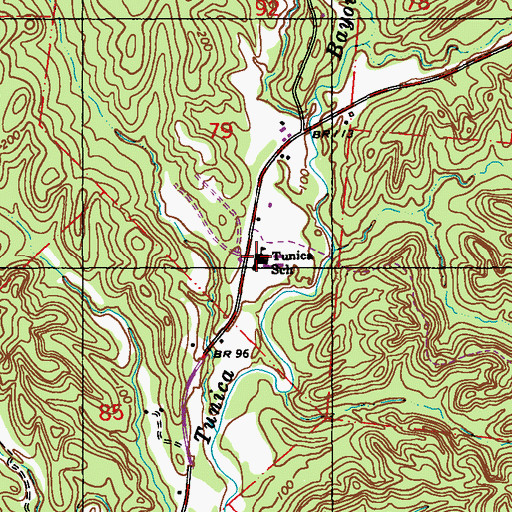 Topographic Map of Tunica Elementary School, LA
