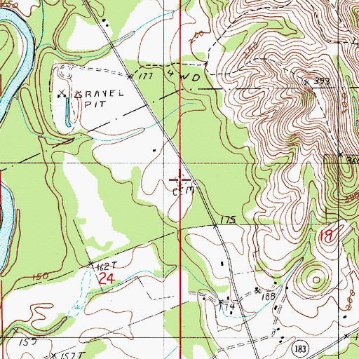 Topographic Map of Daniel Cemetery, AL