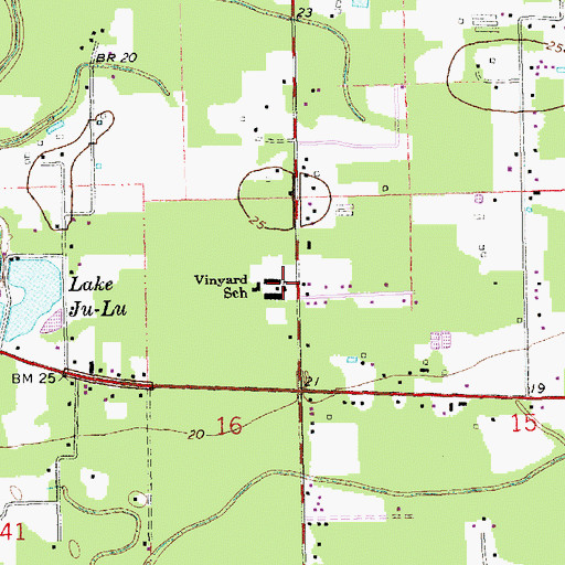 Topographic Map of Martha Vinyard Elementary School, LA