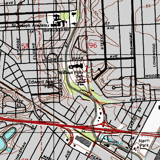 Topographic Map of Baton Rouge Center for Visual and Performing Arts, LA