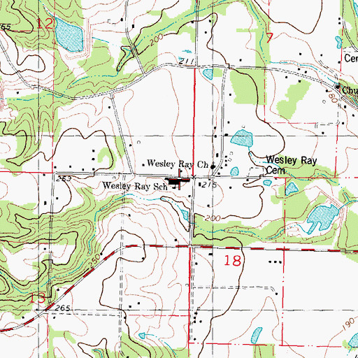Topographic Map of Wesley Ray Elementary School, LA
