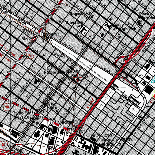 Topographic Map of Albert Wicker Elementary School, LA