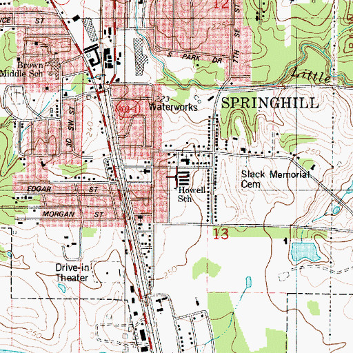 Topographic Map of Howell Elementary School, LA