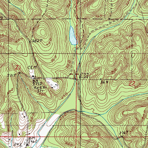 Topographic Map of Swann Cemetery, AL
