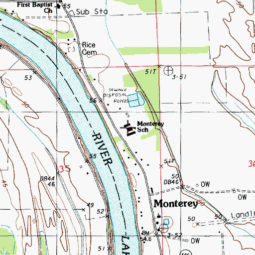 Topographic Map of Monterey High School, LA