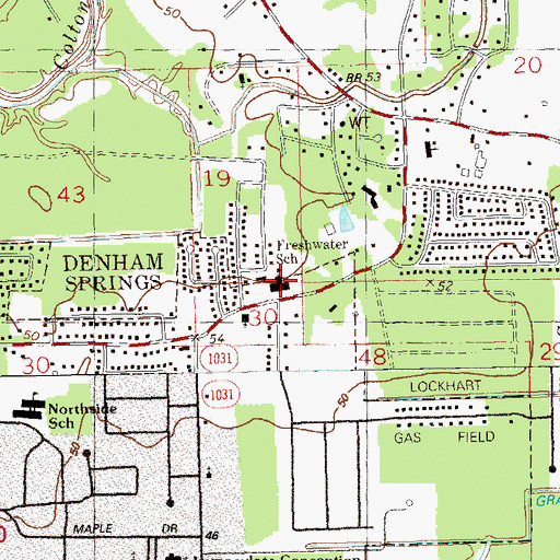 Topographic Map of Freshwater Elementary School, LA