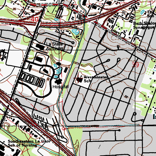 Topographic Map of Westminster Elementary School, LA