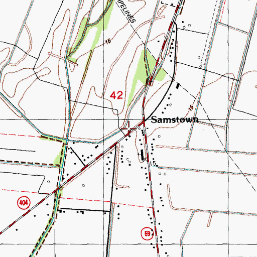 Topographic Map of Samstown Elementary School, LA