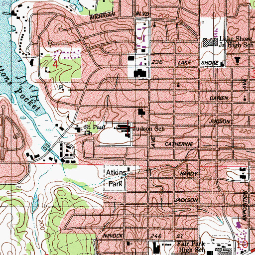 Topographic Map of Judson Fundamental Elementary School, LA