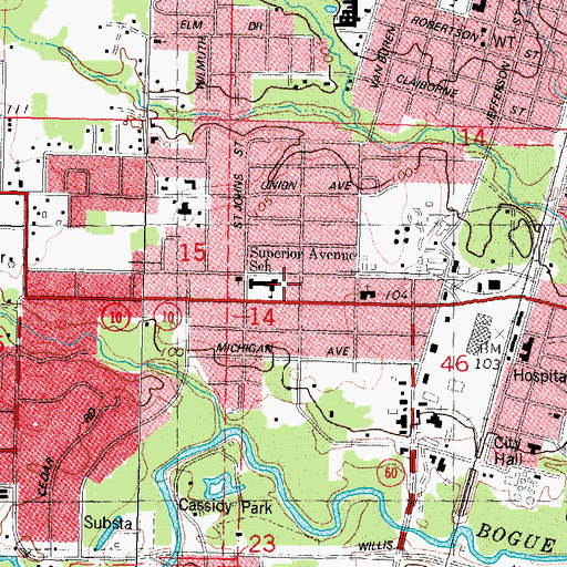 Topographic Map of Superior Avenue Elementary School, LA