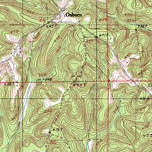 Topographic Map of Osburn Cemetery, AL