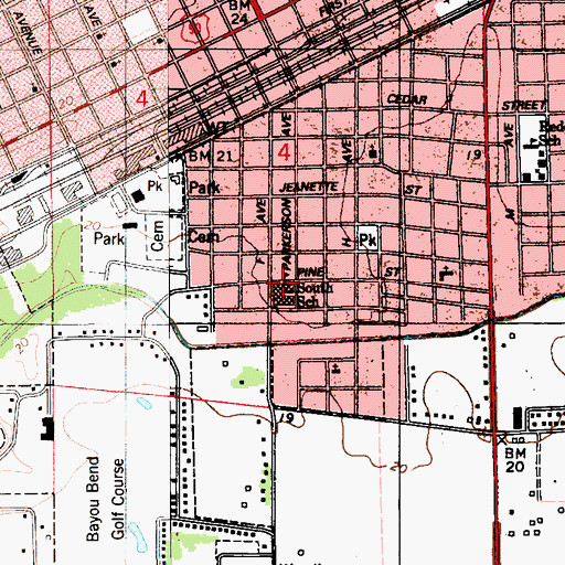 Topographic Map of South Crowley Elementary School, LA