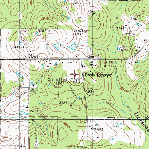 Topographic Map of Oak Grove High School (historical), LA