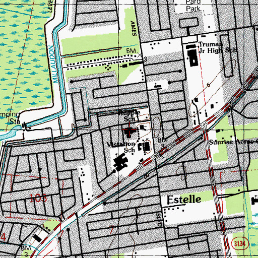 Topographic Map of Ruppel Academy School, LA