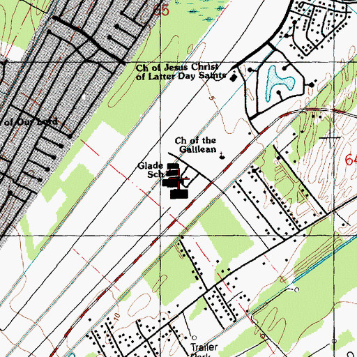 Topographic Map of Lake Pontchartrain Elementary School, LA