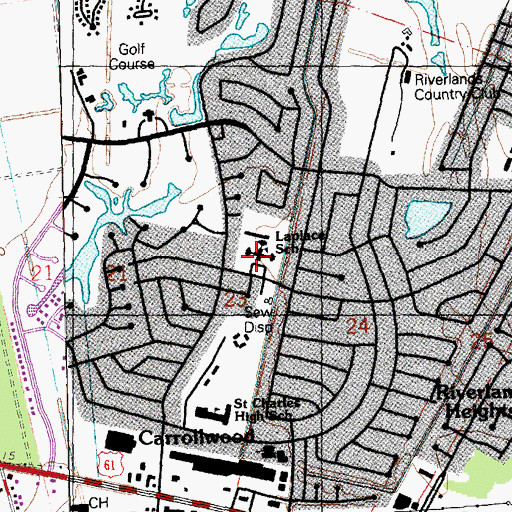 Topographic Map of Laplace Elementary School, LA