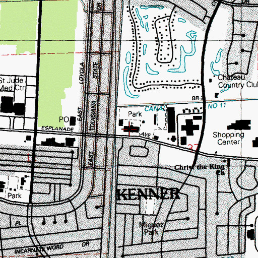 Topographic Map of A C Alexander Elementary School, LA