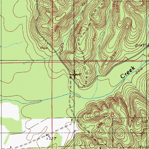 Topographic Map of Barron-Wells Cemetery, AL