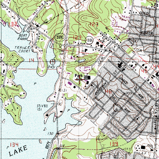 Topographic Map of George L Parks Elementary School, LA