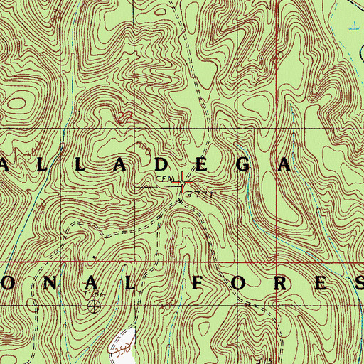 Topographic Map of Shiloh Baptist Church (historical), AL