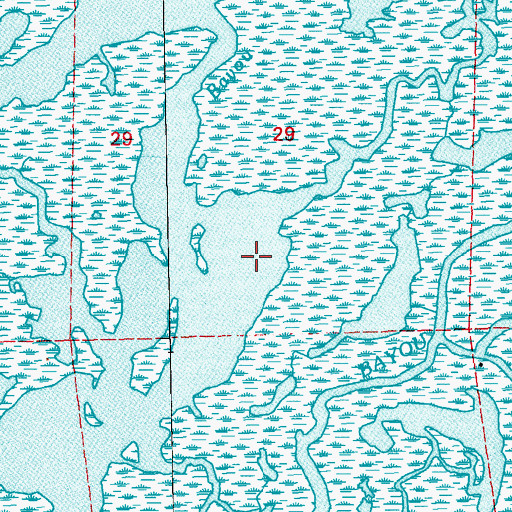 Topographic Map of Bayou l'Ourse, LA