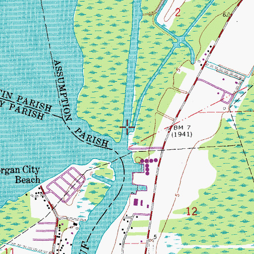 Topographic Map of Bayou L'Ourse, LA