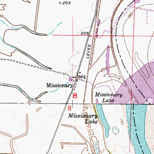 Topographic Map of Missionary, LA
