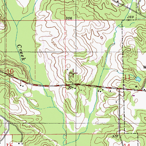 Topographic Map of Carlisle Hall, AL