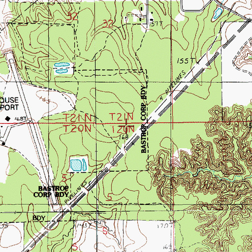 Topographic Map of Bastrop, LA