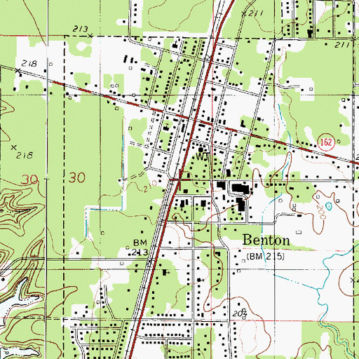 Topographic Map of Benton, LA