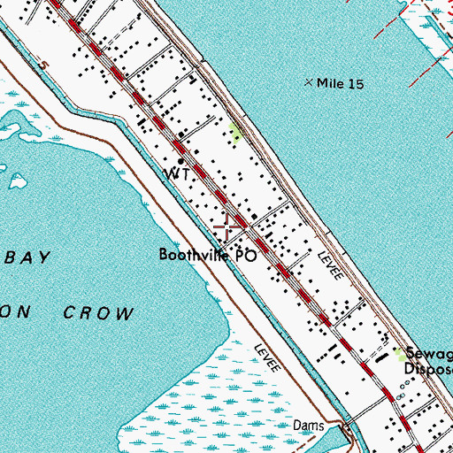 Topographic Map of Boothville Post Office, LA