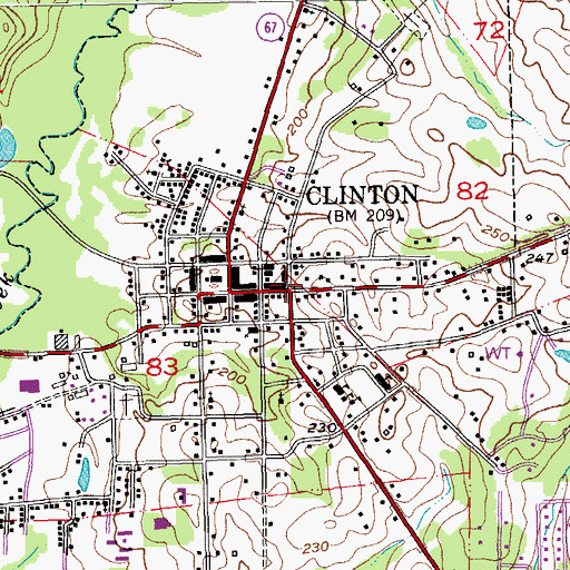 Topographic Map of Clinton, LA