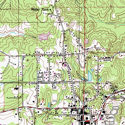 Topographic Map of Nebo Methodist Church, AL