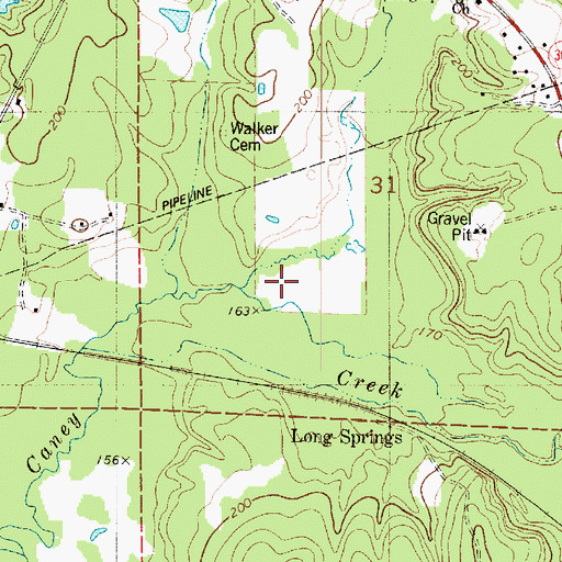 Topographic Map of Cow Creek, LA