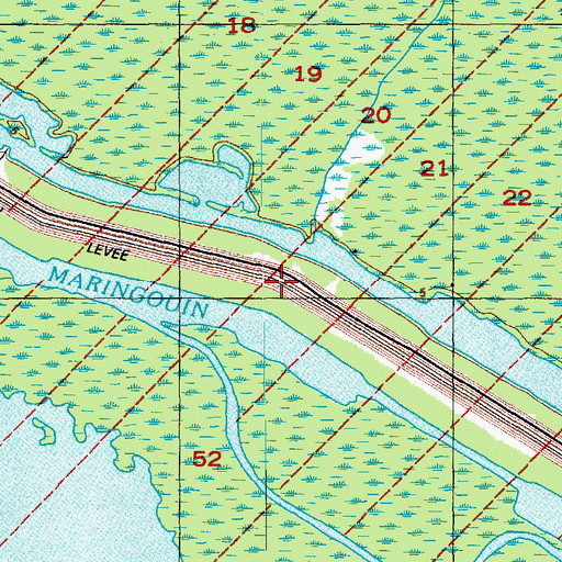 Topographic Map of East Atchafalaya Protection Levee, LA