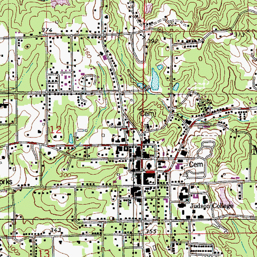 Topographic Map of Marion Methodist Church, AL