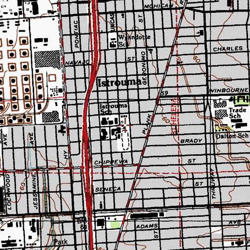 Topographic Map of Istrouma Middle School (historical), LA