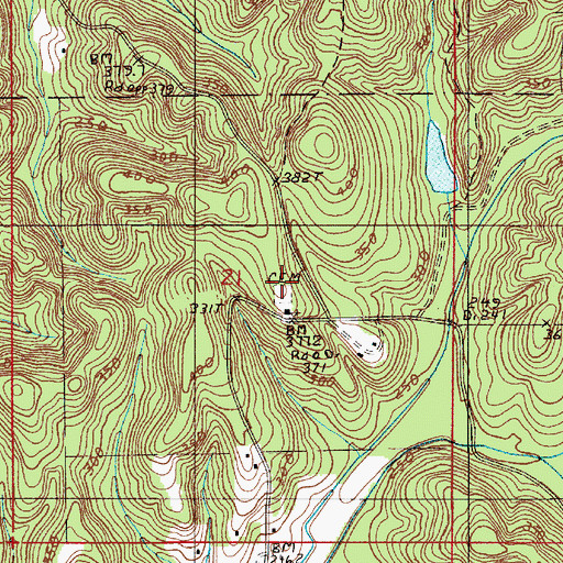 Topographic Map of Iveys Chapel Cemetery, AL