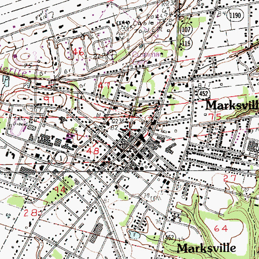 Topographic Map of Marksville, LA