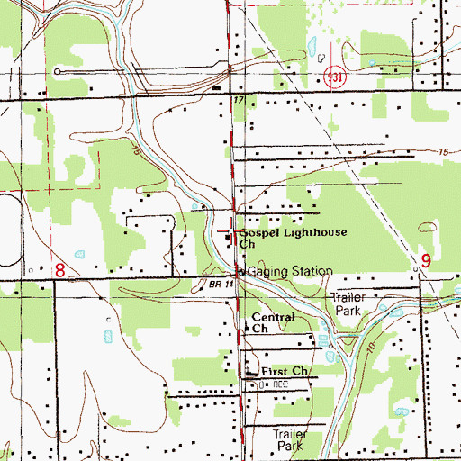 Topographic Map of Gospel Lighthouse Church, LA