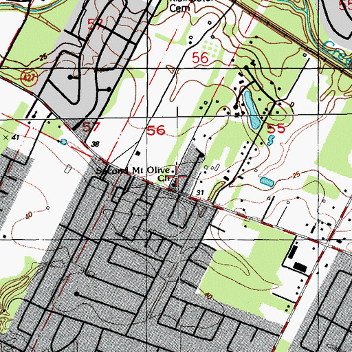 Topographic Map of Second Mount Olive Baptist Church, LA