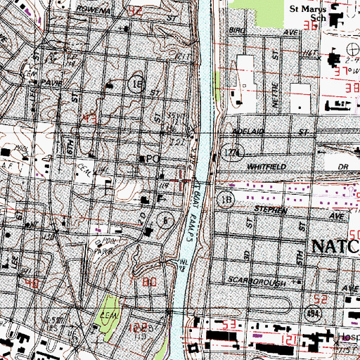 Topographic Map of Natchitoches, LA