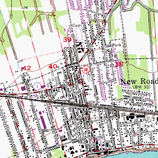 Topographic Map of New Roads, LA